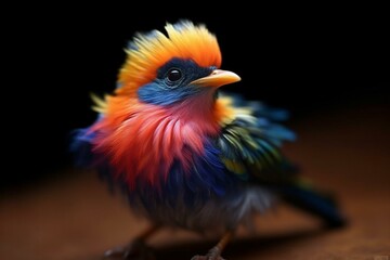 A small beautiful bird with a unique plumage. Generative AI