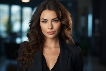 Fototapeta premium Generative AI picture portrait of amazing gorgeous office worker young woman