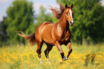 Obraz na płótnie Canvas Horse Running Bay horse running on a meadow