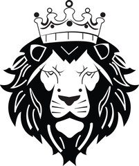  king lion crown symbols. Elegant Leo animal logo. Premium luxury brand identity icon set. Vector