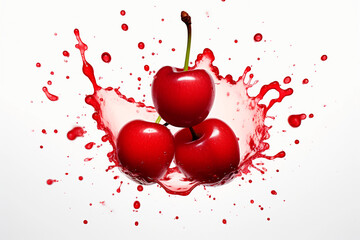 Cherry splat isolated on white background