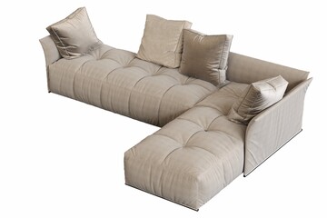 Fototapeta premium sofa isolated on white background, interior furniture, 3D illustration, cg render