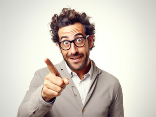 man pointing at something