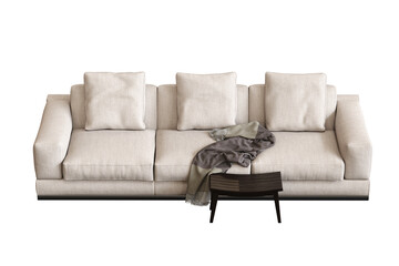 sofa isolate on a transparent background, interior furniture, 3D illustration, cg render
