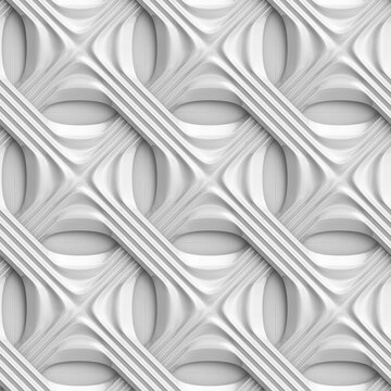 White 3D relief tiles wicker form