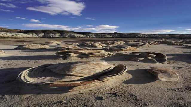 Bisti De Na Zin Wilderness and badlands in New Mexico, America, USA.