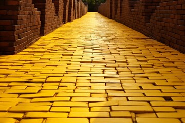 A path made of yellow bricks. Generative AI