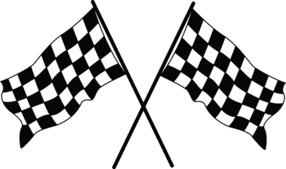 Fotobehang crossed double checkered raking flag single car motorcycle race flag Finnish line flag eps vector file  © ayesha