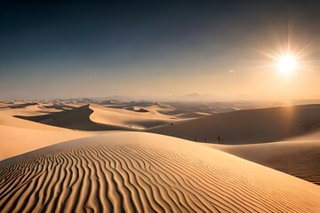 Golden Hour Magic: Desert Landscape at Sunset