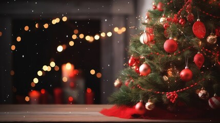 Fototapeta na wymiar Christmas Tree with Decorations 