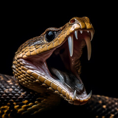 close-up portrait of cobra snake, generative ai