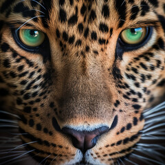 close up portrait of leopard. generative ai