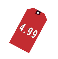 Red Price Tag displaying value of 4.99