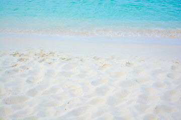 Fototapeta na wymiar Beautiful Caribbean sea - white sand and blue water. 