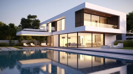 Obraz premium Modern house with pool 