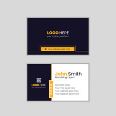 Professional creative and corporate yellow and black color business card template