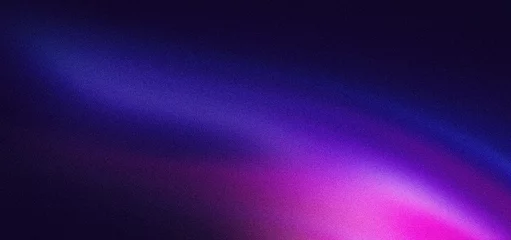 Deurstickers Dark blue purple glowing grainy gradient background black noise texture poster header banner design © Enso