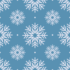 Fototapeta na wymiar Snowflakes Christmas and New Year seamless pattern. Design for banner, poster or print.