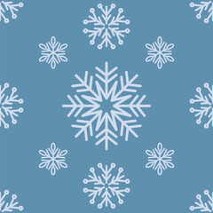 Naklejka na ściany i meble Seamless pattern with snowflakes. Christmas vector background.