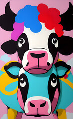 Abstract Cow Art