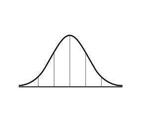 Gauss distribution illustration. Gauss graph vector.