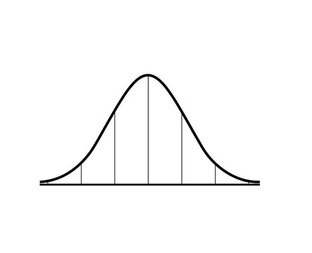 Gauss distribution illustration. Gauss graph vector.