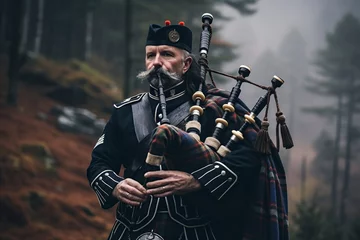 Foto op Canvas scottish traditional bagpiper with full dress © Jorge Ferreiro