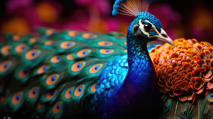 close up of peacock
