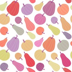 Autumn cartoon harvest season Halloween pumpkins pattern for wrapping paper and fabrics and linens and kitchen