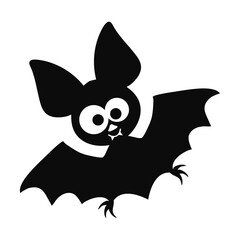 Cute Halloween bat vector cartoon illustration
