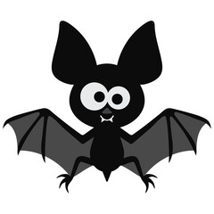 Cute Halloween bat vector cartoon illustration
