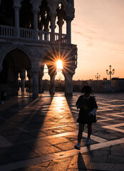 sunrise in Venice Italy at San Marco square