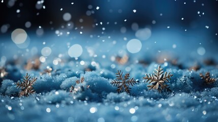 Fototapeta na wymiar Blue snow winter background stock photography