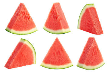 Watermelon without seeds isolated on white background, clipping path, full depth of field