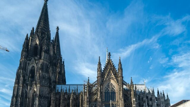 Cologne dome cathedral time lapse hyperlapse footage in 4k, cologne germany old town, cologne cathedral.