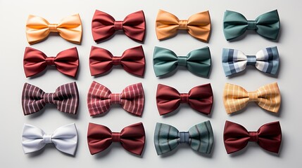 A set of various colorful masculine visual style bow. Generative AI
