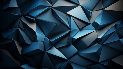 Abstract blue and black angular geometry wallpaper. Generative AI