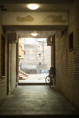 Bicycle in an old arch in Belgrade 