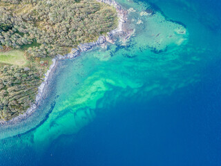 Aerial view of an island in Norway