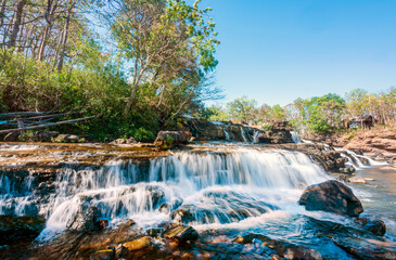 Tad Lo vilage waterfall,early morning,Pakse,south Laos,South East Asia.