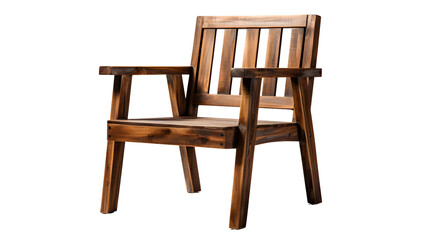 Simple wooden chair. Transparent image for product placement.