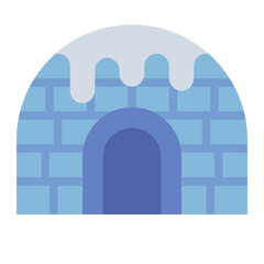 Igloo eskimo home building flat icon