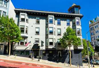 House on steep Powell Street in Downtown San Francisco - California, United States