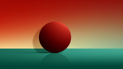 Minimalist Red on a Green background Abstract
