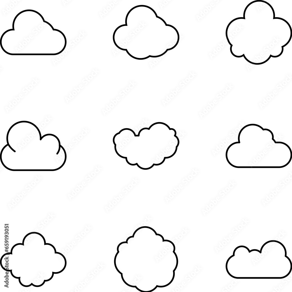 Poster vector line icon set for design, apps, banners, web sites. editable strokes. outline symbols of vari