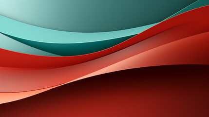 Minimalist Red on a Green background Abstract