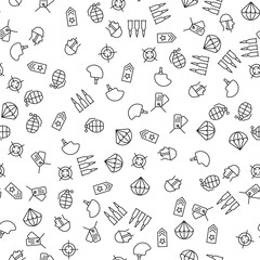 Grenade, Helmet, Parachute, Seamless Pattern for printing, wrapping, design, sites, shops, apps