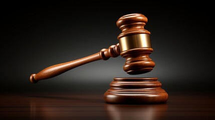 Classic Justice gavel isolated on white background. Generative AI
