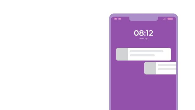 animation of many notifications appearing on the smartphone