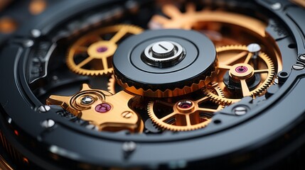 Close-up of a gear showcasing its intricate mechanics. Generative AI